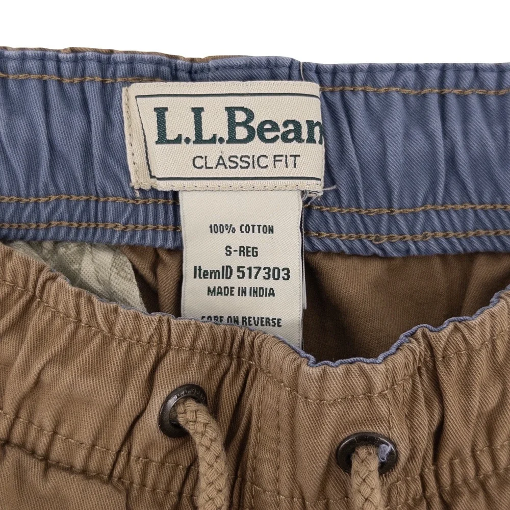 LL Bean Mens Small Dock Shorts Brown Classic Fit Cotton Gorpcore Lake Boat
